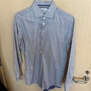 Charles Tyrwhitt Mens 16/33extra slim fit blue dot dress shirt